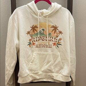 Rip Curl White Hoodie with Tropical Print